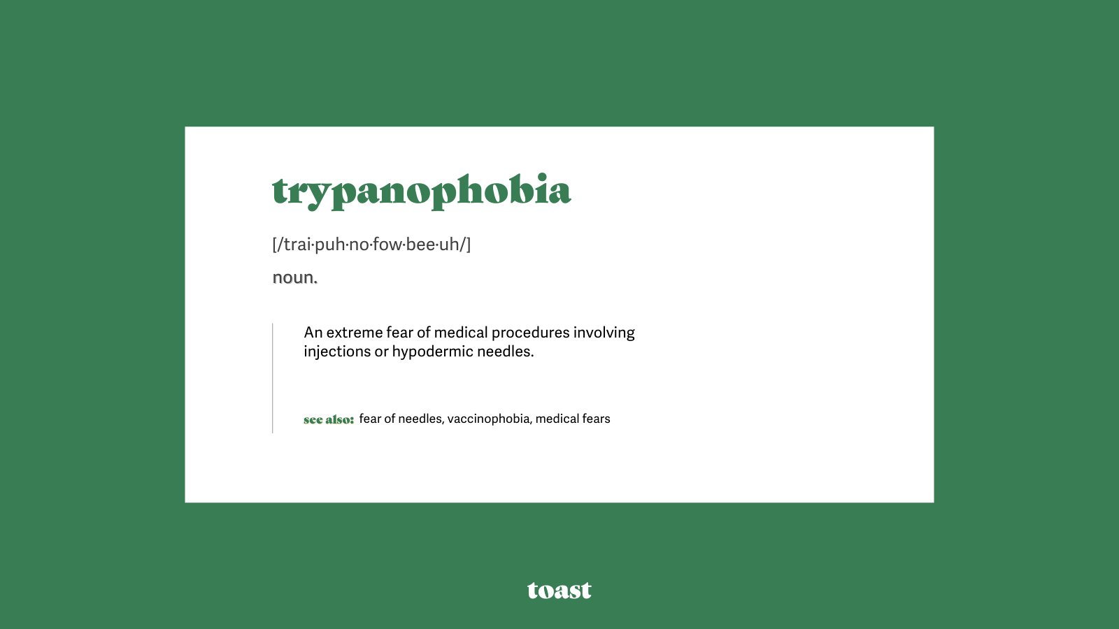 trypanophobia pronunciation