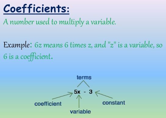 numerical coefficient of