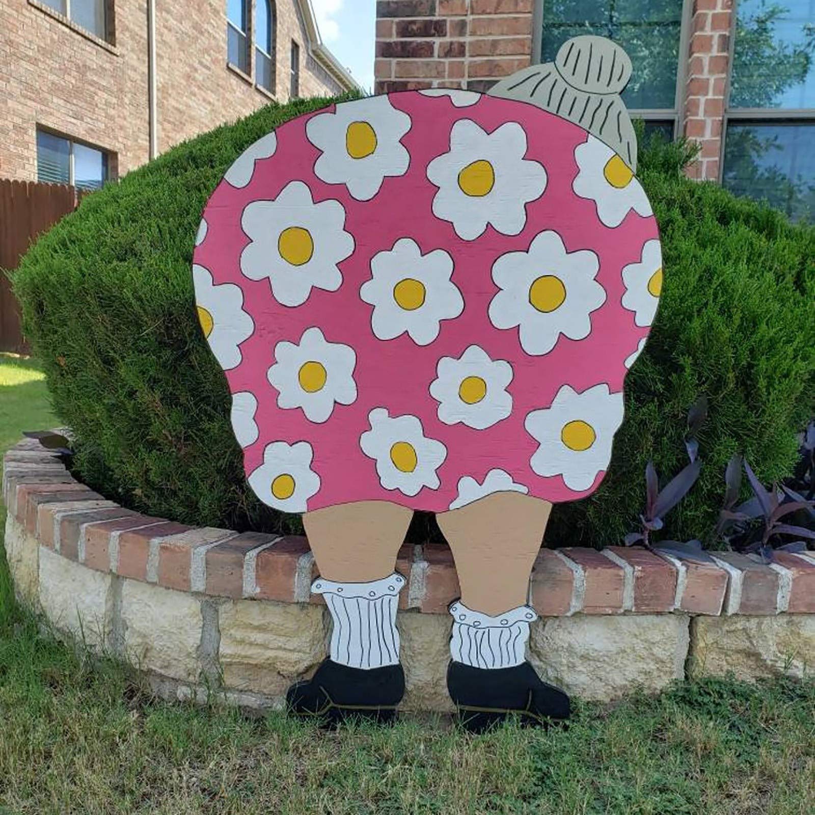 bent over lady lawn ornament