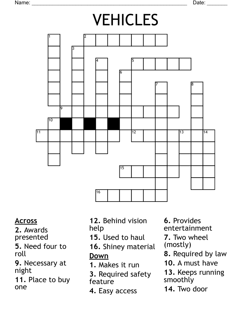 carried on a vehicle crossword clue