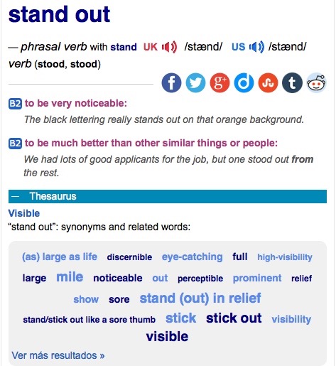 stood out synonym