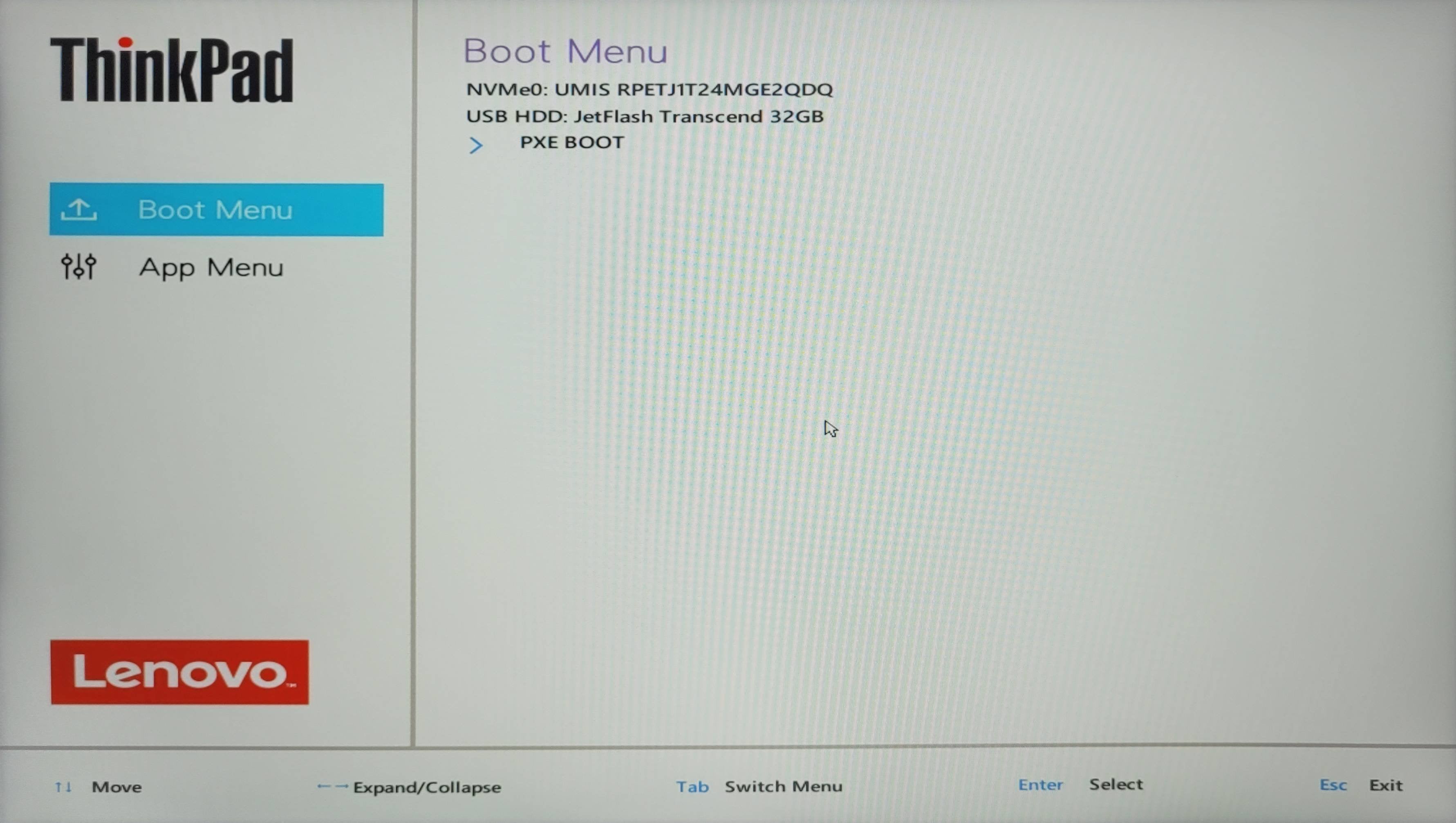 lenovo boot usb