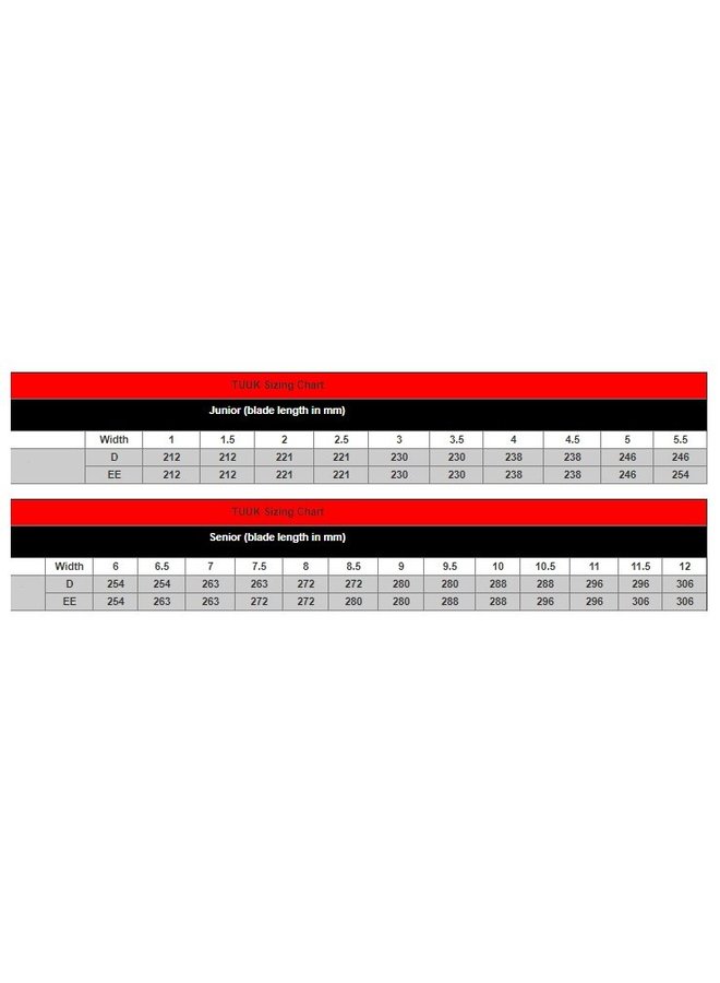 bauer replacement blades sizes