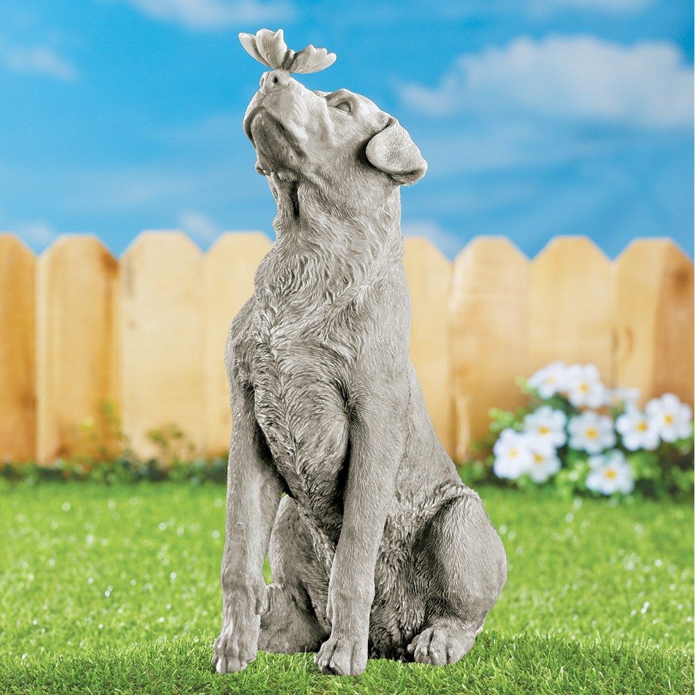 dog garden statue