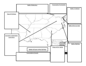 civil war battles map worksheet