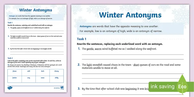 winter antonyms