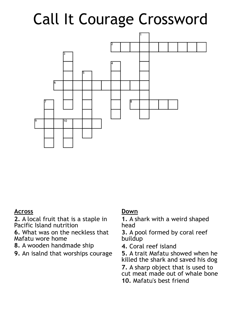 courage crossword