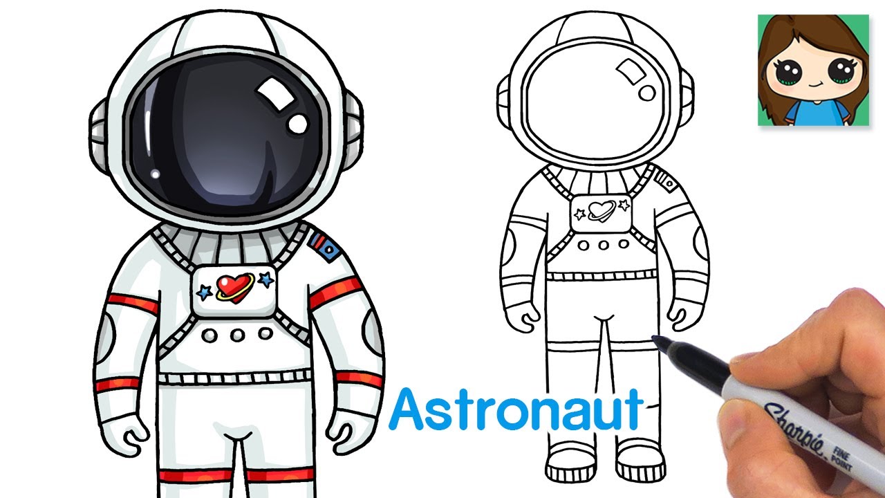 how to draw an astronaut step by step