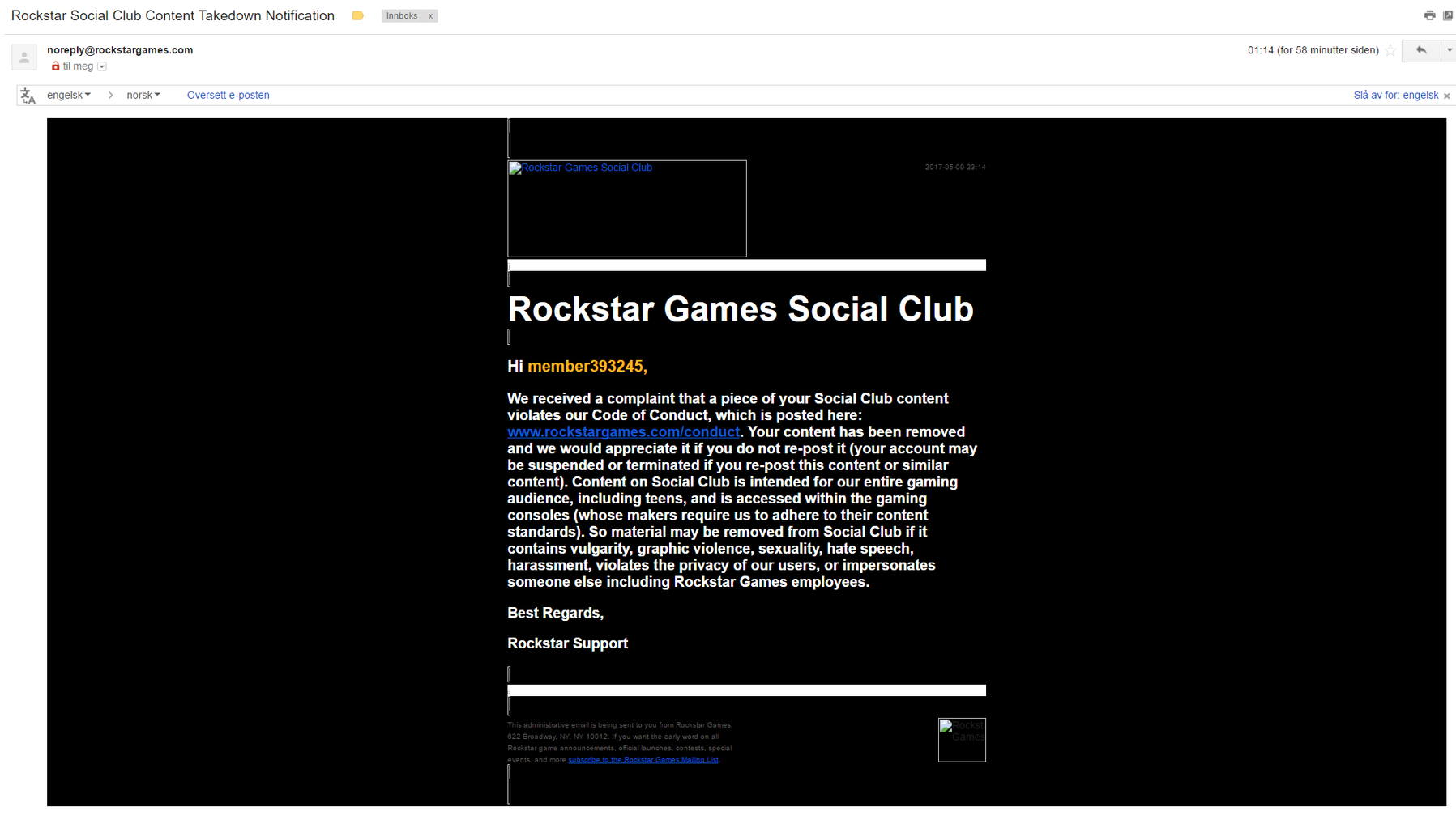 rockstar social club email