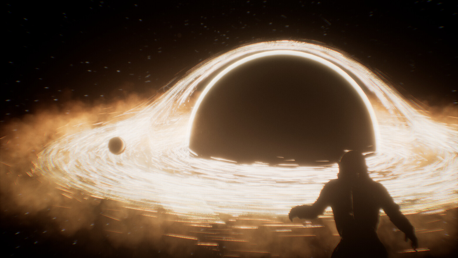 interstellar black hole scene 4k