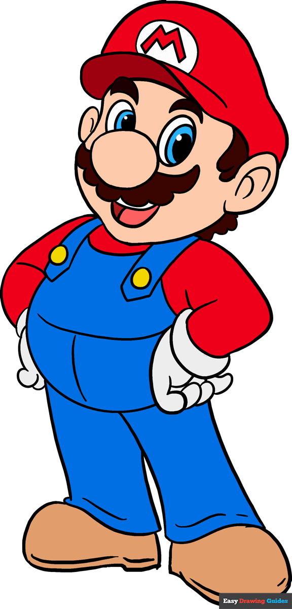 how to draw mario easy