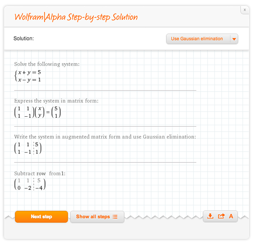 wolfram alpha solve system of equations
