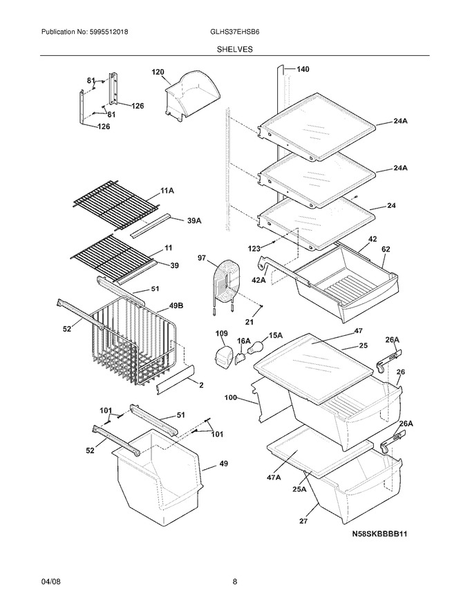 frigidaire refrigerator inside parts