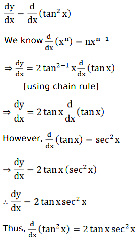 tan 2x differentiation