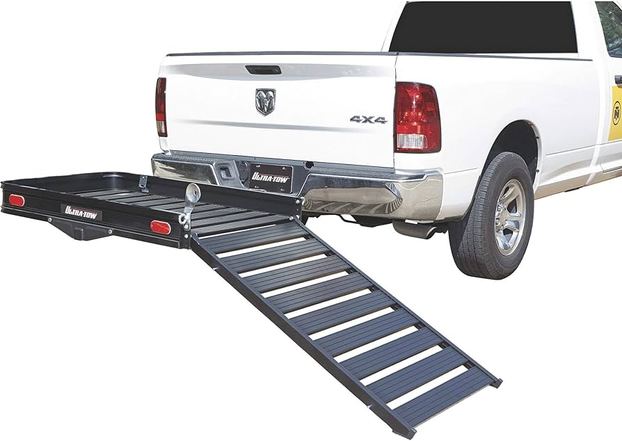 receiver hitch cargo carrier with ramp