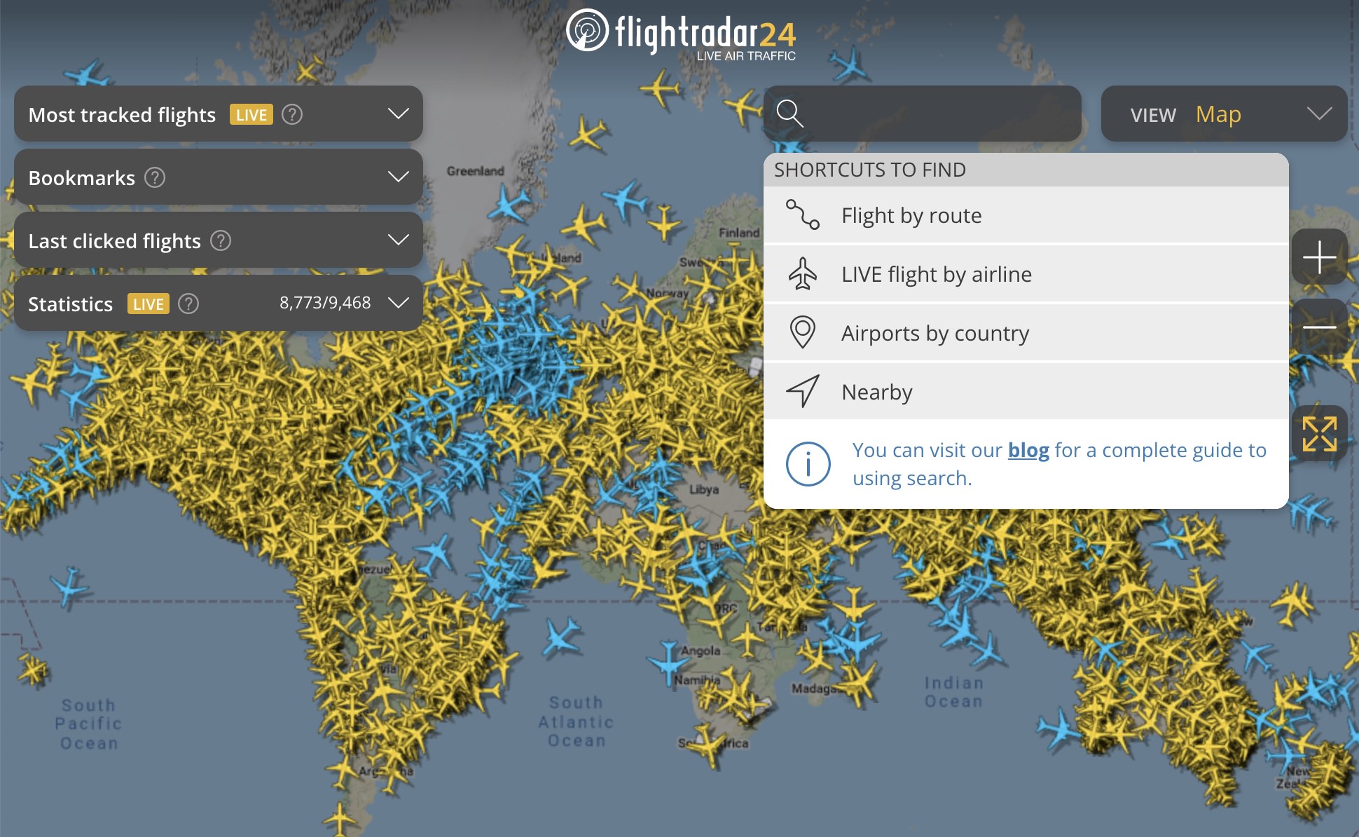 radar flight map