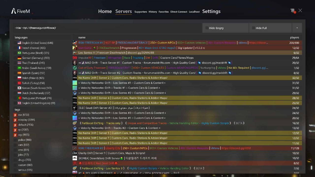 fivem serverlist