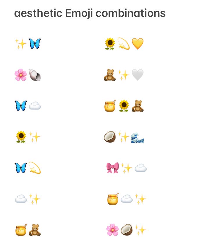 aesthetic emoji combos