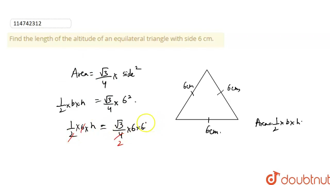 altitude of equilateral triangle formula