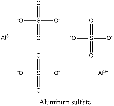 aluminium sulfate ionic formula