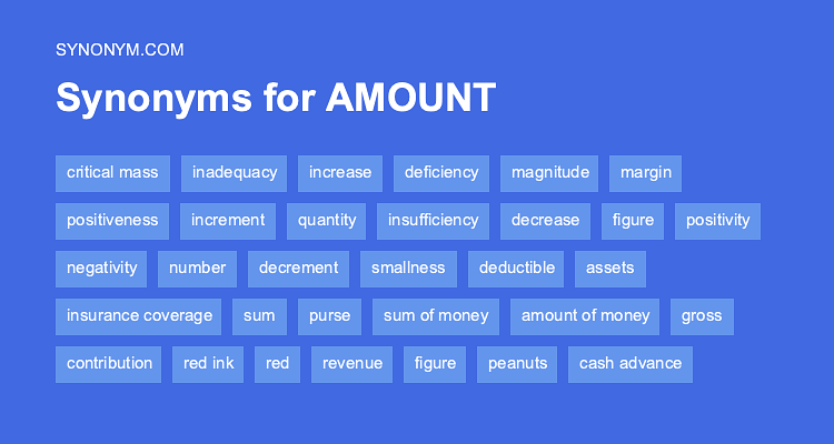 amount synoym