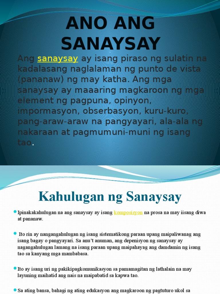 anong ang sanaysay