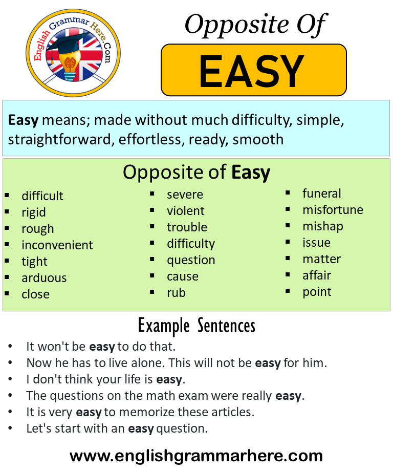 antonyms of easy