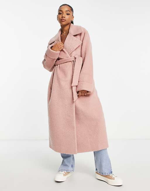 asos pink coat