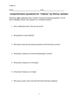 charles reading comprehension questions