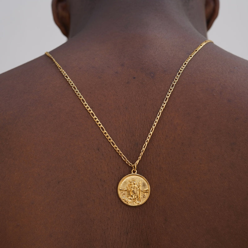 mens gold saint christopher necklace