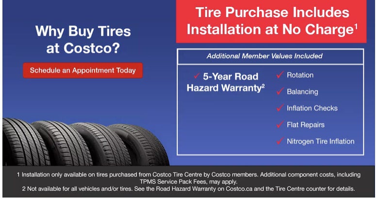 schedule tire installation at costco