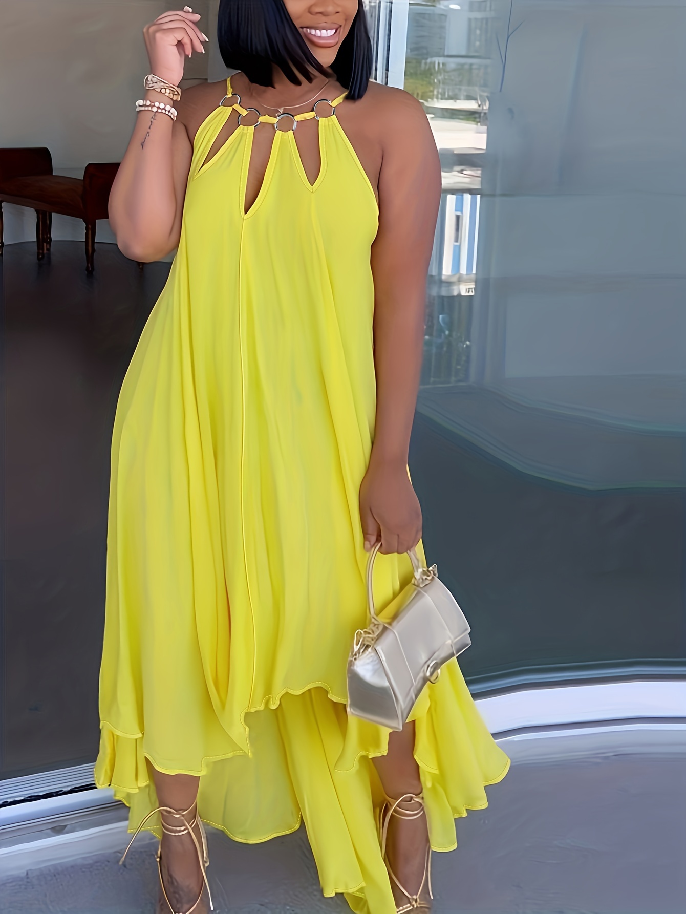 temu yellow dress