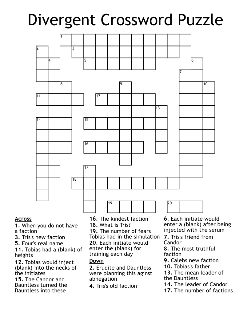 faction crossword clue