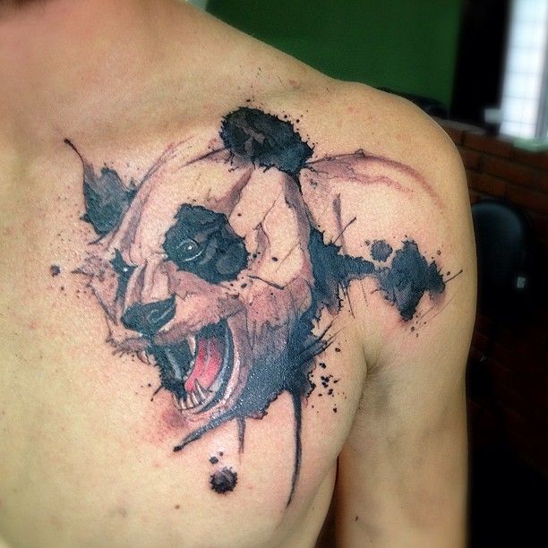 angry panda tattoo