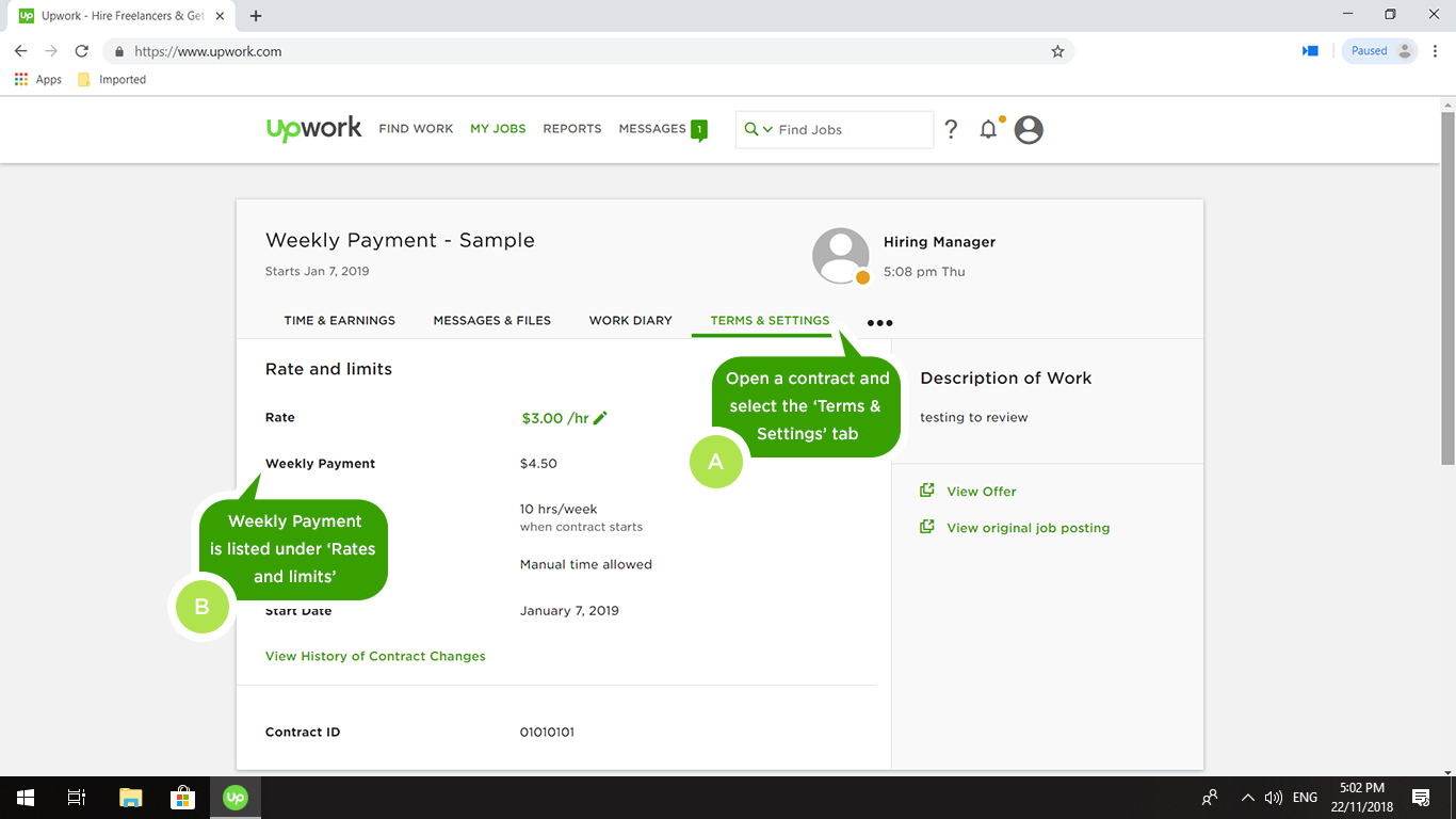 payment method upwork