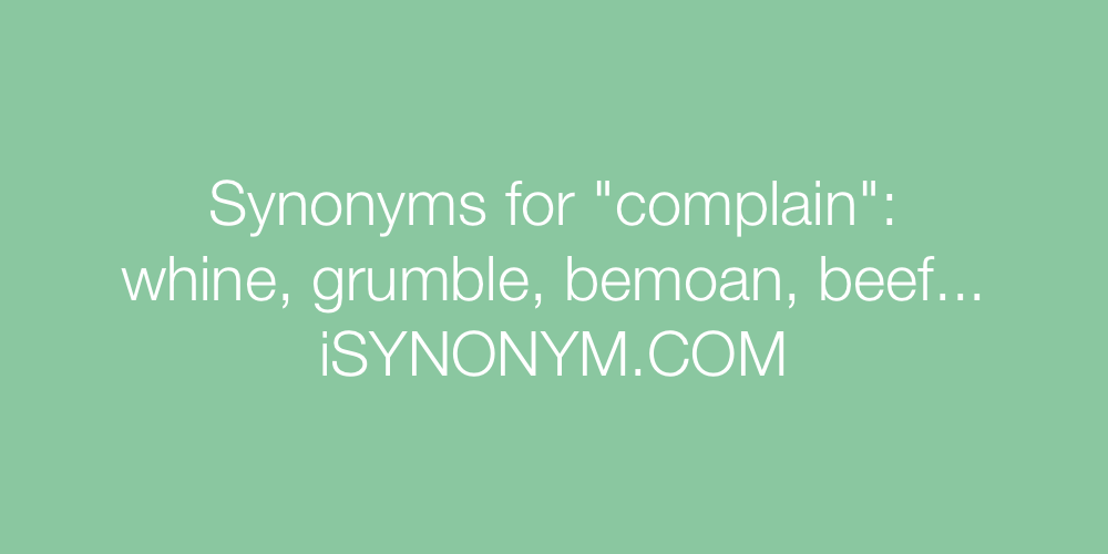 synonym of complain