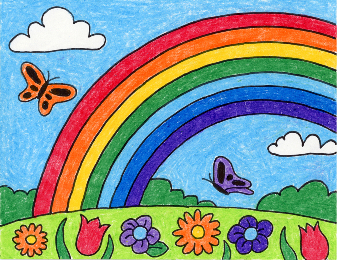 easy rainbow drawing