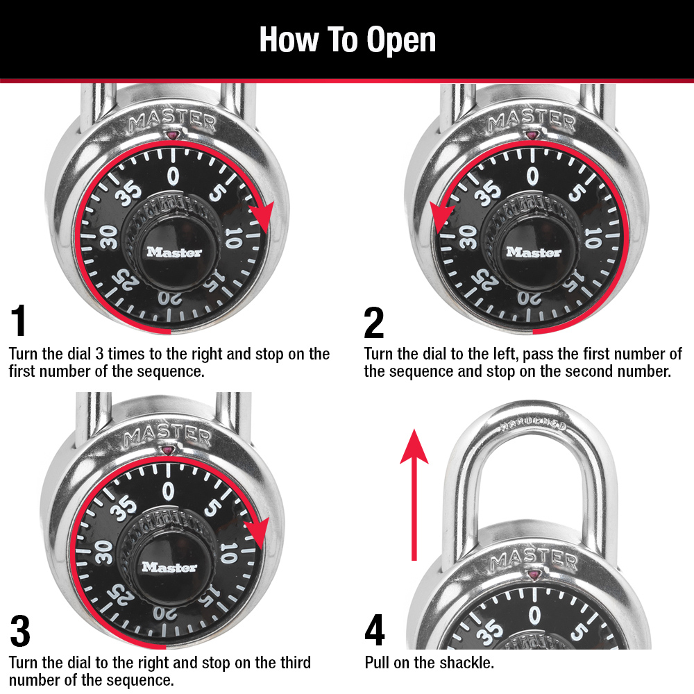 open master combination padlock