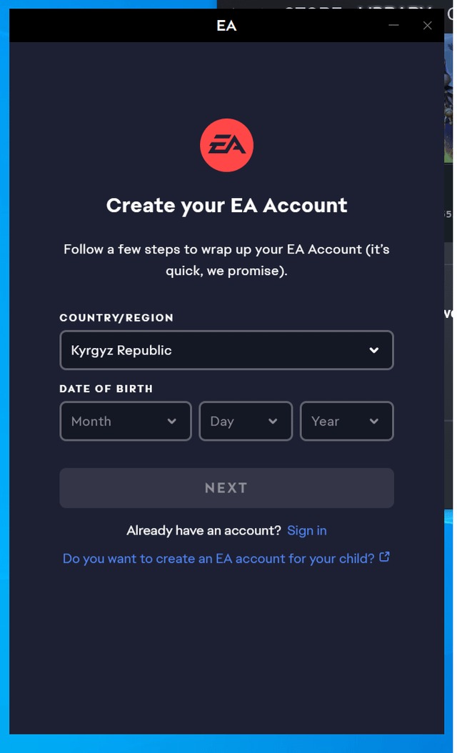 log in ea account