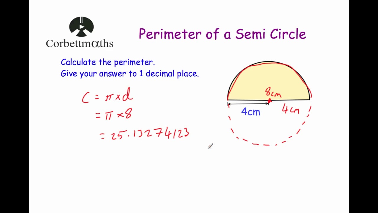 semi circle formula perimeter