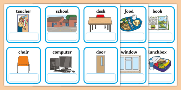 classroom objects flashcards