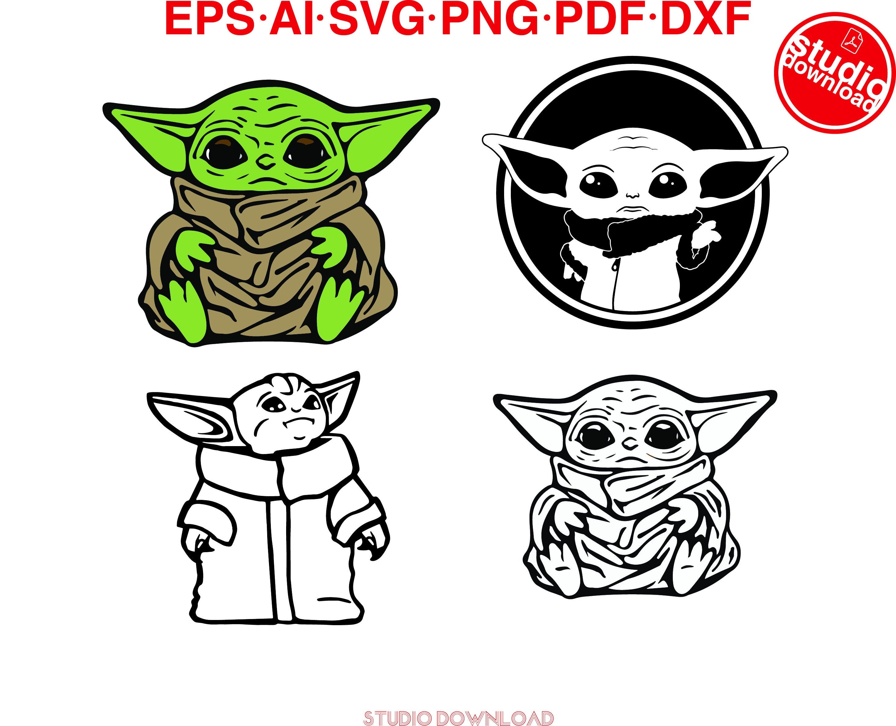 baby yoda vector