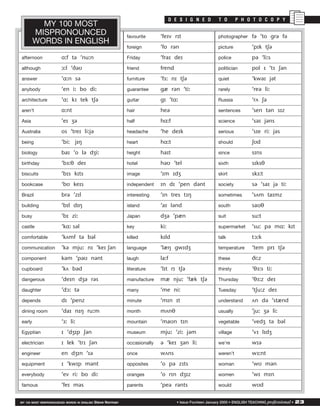 50 mispronounced words