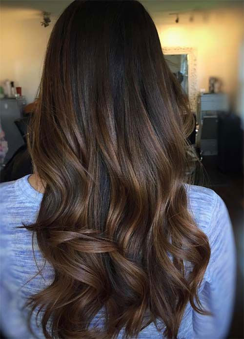 balayage colours for dark brown hair