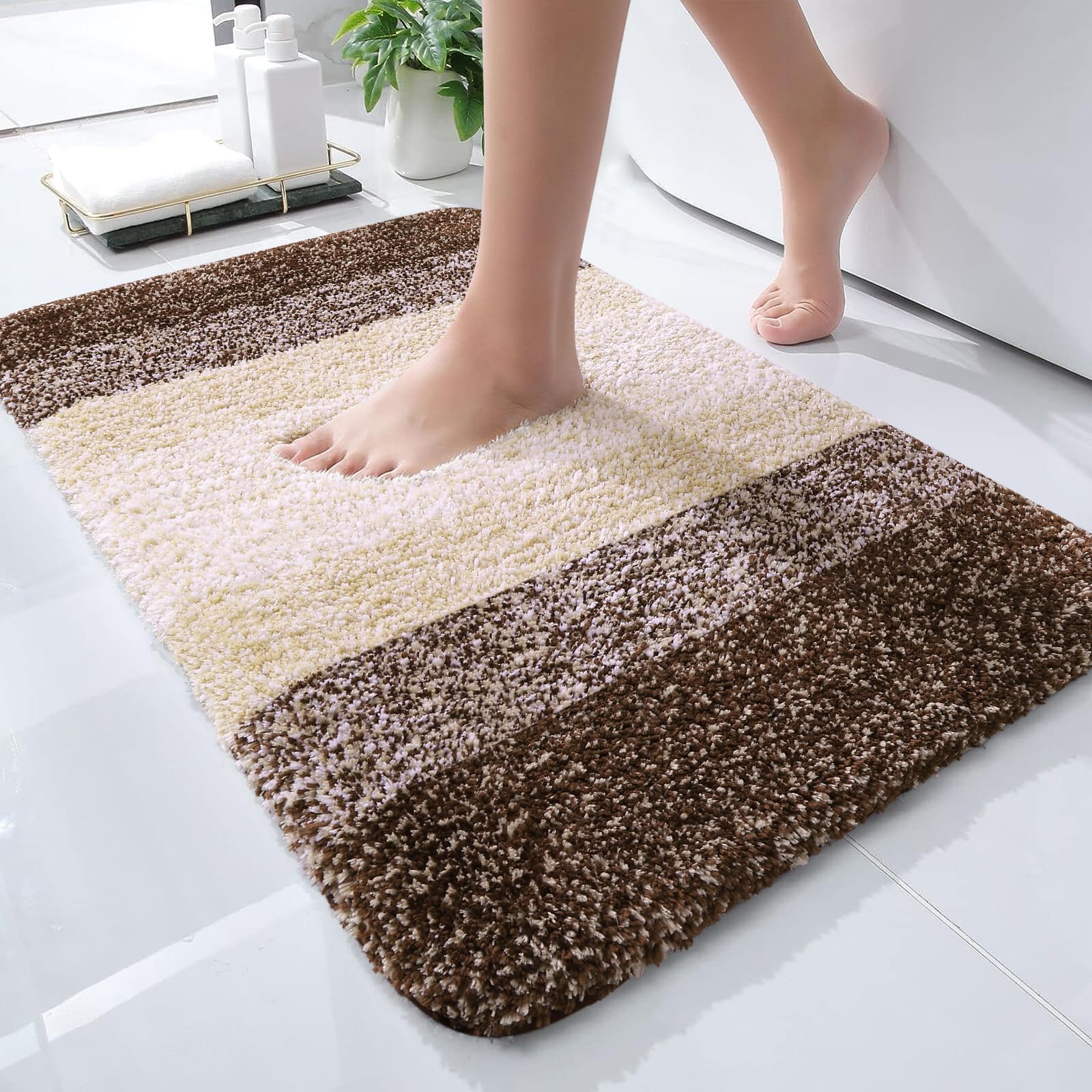 bath rugs brown