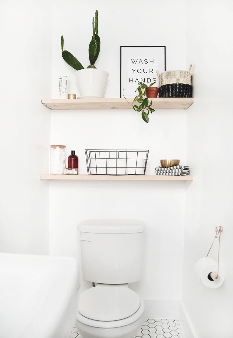 bathroom shelving over toilet