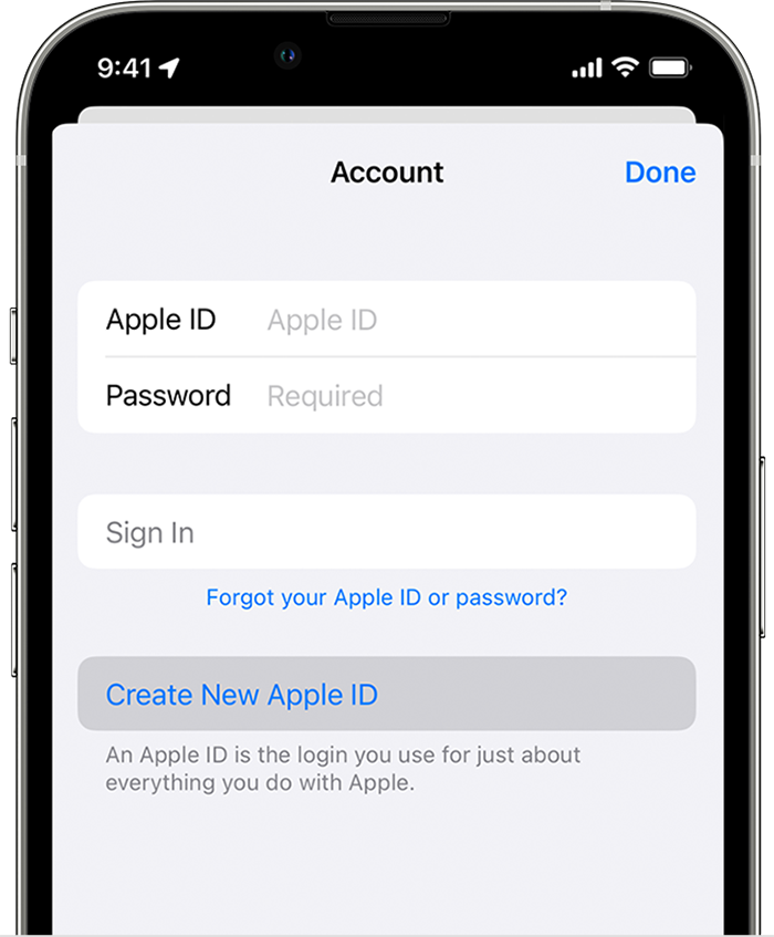 create new apple id