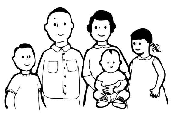 small family clipart black and white