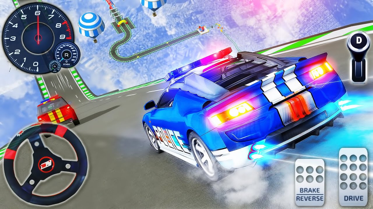 police car racing video