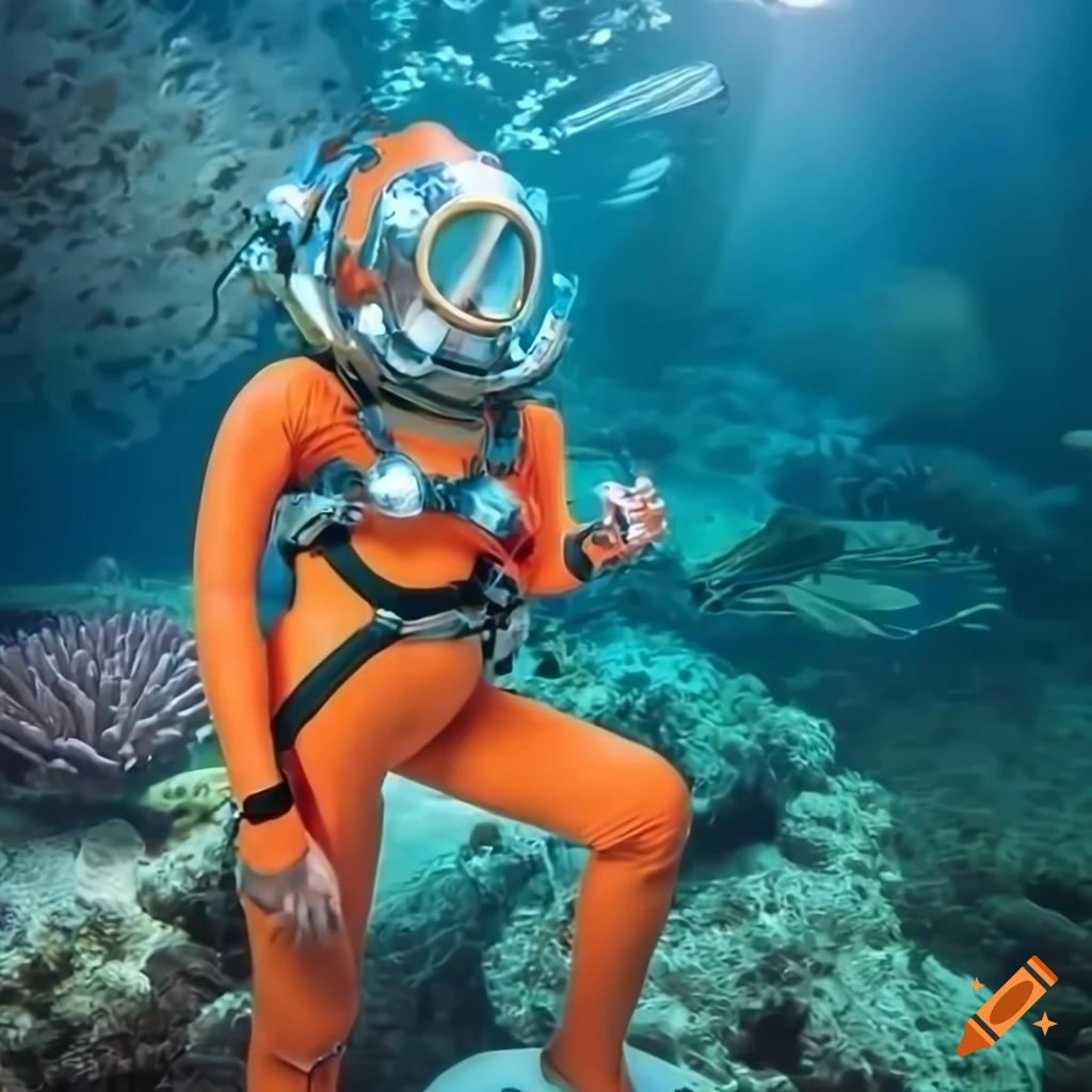 beautiful scuba woman